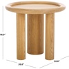 SAFAVIEH Couture Collection Madelynn Natural Oak Wood Round Accent Table(Natural)