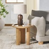 SAFAVIEH Couture Collection Madelynn Natural Oak Wood Round Accent Table(Natural)