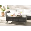 SAFAVIEH Couture Collection Margarita Natural Brown Faux Wicker Rectangle Indoor/Outdoor Coffee Table (Fully Assembled)(Dark Grey)
