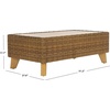 SAFAVIEH Couture Collection Margarita Natural Brown Faux Wicker Rectangle Indoor/Outdoor Coffee Table (Fully Assembled)(Natural)