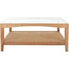 SAFAVIEH Couture Collection Nicolella Natural Solid Wood/Glass Top Square Coffee Table(Natural)
