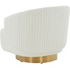 SAFAVIEH Couture Collection Pollyanne Ivory Boucle/Gold Swivel Accent Chair (Fully Assembled)
