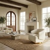 SAFAVIEH Couture Collection Pollyanne Ivory Boucle/Gold Swivel Accent Chair (Fully Assembled)
