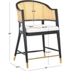 SAFAVIEH Couture Collection Rogue Black/Natural Rattan 23-inch Seat Height Counter Stool (Fully Assembled)(Black/Natural)
