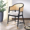 SAFAVIEH Couture Collection Rogue Black/Natural Rattan 23-inch Seat Height Counter Stool (Fully Assembled)(Black/Natural)