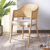 SAFAVIEH Couture Collection Rogue Black/Natural Rattan 23-inch Seat Height Counter Stool (Fully Assembled)(Natural)
