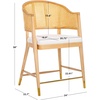 SAFAVIEH Couture Collection Rogue Black/Natural Rattan 23-inch Seat Height Counter Stool (Fully Assembled)(Natural)