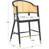 SAFAVIEH Couture Collection Rogue Black/Natural Rattan 27-inch Seat Height Bar Stool (Fully Assembled)(Black/Natural)