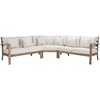 SAFAVIEH Couture Collection Santa Cruz Natural/Beige Solid Wood Patio Sectional Sofa