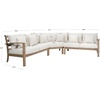 SAFAVIEH Couture Collection Santa Cruz Natural/Beige Solid Wood Patio Sectional Sofa