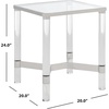 SAFAVIEH Couture Collection Suzanna Clear Acrylic/Silver Square Accent Table(Silver)