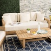 SAFAVIEH Couture Montford Brazilian Teak Indoor/Outdoor Sofa(Beige)