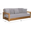SAFAVIEH Couture Montford Brazilian Teak Indoor/Outdoor Sofa(Grey)
