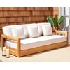 SAFAVIEH Couture Montford Brazilian Teak Indoor/Outdoor Sofa(Natural Teak/Beige)