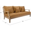 SAFAVIEH Couture Outdoor – Martinique 3-Seat Sofa – Natural & Navy – Teak Wood – Slatted Coastal Design – Ideal for Patio, Deck, Porch, Backyard, 18.3″ Seat Height (CPT1013J)(Natural/Brown)