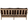 SAFAVIEH Couture Outdoor – Martinique 3-Seat Sofa – Natural & Navy – Teak Wood – Slatted Coastal Design – Ideal for Patio, Deck, Porch, Backyard, 18.3″ Seat Height (CPT1013J)(Natural/Dark Brown)