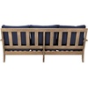 SAFAVIEH Couture Outdoor – Martinique 3-Seat Sofa – Natural & Navy – Teak Wood – Slatted Coastal Design – Ideal for Patio, Deck, Porch, Backyard, 18.3″ Seat Height (CPT1013J)(Natural/Navy)