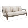 SAFAVIEH Couture Outdoor – Martinique 3-Seat Sofa – Natural & Navy – Teak Wood – Slatted Coastal Design – Ideal for Patio, Deck, Porch, Backyard, 18.3″ Seat Height (CPT1013J)(Light Grey/Beige)
