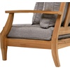 SAFAVIEH Couture Outdoor – Martinique 3-Seat Sofa – Natural & Navy – Teak Wood – Slatted Coastal Design – Ideal for Patio, Deck, Porch, Backyard, 18.3″ Seat Height (CPT1013J)(Natural Teak/Taupe)