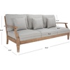 SAFAVIEH Couture Outdoor – Martinique 3-Seat Sofa – Natural & Navy – Teak Wood – Slatted Coastal Design – Ideal for Patio, Deck, Porch, Backyard, 18.3″ Seat Height (CPT1013J)(Natural/Grey)