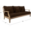 SAFAVIEH Couture Outdoor – Martinique 3-Seat Sofa – Natural & Navy – Teak Wood – Slatted Coastal Design – Ideal for Patio, Deck, Porch, Backyard, 18.3″ Seat Height (CPT1013J)(Natural/Dark Brown)