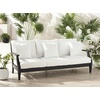 SAFAVIEH Couture Outdoor – Martinique 3-Seat Sofa – Natural & Navy – Teak Wood – Slatted Coastal Design – Ideal for Patio, Deck, Porch, Backyard, 18.3″ Seat Height (CPT1013J)(Black)