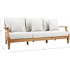 SAFAVIEH Couture Outdoor – Martinique 3-Seat Sofa – Natural & Navy – Teak Wood – Slatted Coastal Design – Ideal for Patio, Deck, Porch, Backyard, 18.3″ Seat Height (CPT1013J)(White/Natural Teak)