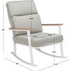 SAFAVIEH Couture Outdoor Collection Brutus White/Natural/Light Grey Linen Cushion Solid Wood Rocking Chair