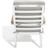 SAFAVIEH Couture Outdoor Collection Brutus White/Natural/Light Grey Linen Cushion Solid Wood Rocking Chair