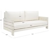 SAFAVIEH Couture Outdoor Collection Chrissie Whitewash/White Linen Solid Wood Patio Sofa