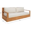 SAFAVIEH Couture Outdoor Collection Kauai Natural/Beige Teak Solid Wood Patio Sofa(Natural/Beige)