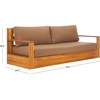 SAFAVIEH Couture Outdoor Collection Kauai Natural/Beige Teak Solid Wood Patio Sofa(Natural/Brown)