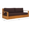 SAFAVIEH Couture Outdoor Collection Kauai Natural/Beige Teak Solid Wood Patio Sofa(Natural/Dark Brown)