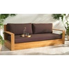SAFAVIEH Couture Outdoor Collection Kauai Natural/Beige Teak Solid Wood Patio Sofa(Natural/Dark Brown)