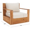 SAFAVIEH Couture Outdoor Collection Kauai Natural/Dark Brown Solid Wood Patio Chair(Natural/Beige)