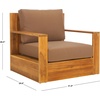 SAFAVIEH Couture Outdoor Collection Kauai Natural/Dark Brown Solid Wood Patio Chair(Natural/Brown)