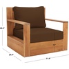 SAFAVIEH Couture Outdoor Collection Kauai Natural/Dark Brown Solid Wood Patio Chair(Natural/Dark Brown)