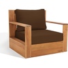 SAFAVIEH Couture Outdoor Collection Kauai Natural/Dark Brown Solid Wood Patio Chair(Natural/Dark Brown)