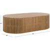 SAFAVIEH Couture Outdoor Patio Furniture Collection – Arielle Solid Wood Oval Coffee Table, Fully Assembled (CPT5001)(Natural)