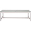 SAFAVIEH Couture Outdoor Patio Furniture Collection – Chryssa Rectangular Coffee Table, White Aluminum Frame with Glass Top (CPT4009A)(White)