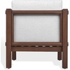 SAFAVIEH Couture Outdoor Patio Furniture Collection – Cruise Walnut Eucalyptus Wood Patio Chair, Outdoor Lounge Chair with White Cushions, Modern Patio Seating (CPT1076A)(Walnut/White)