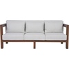 SAFAVIEH Couture Outdoor Patio Furniture Collection – Cruise Walnut Eucalyptus Wood Patio Sofa, Outdoor Sofa with White Cushions, Modern Patio Seating (CPT1077A)(Walnut/White)