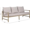 SAFAVIEH Couture Outdoor Patio Furniture Collection – Dorianna 3-Seater Sofa, Sand & Beige Woven Rope and Removable Cushions (CPT4005A)(Sand/Beige)