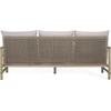 SAFAVIEH Couture Outdoor Patio Furniture Collection – Dorianna 3-Seater Sofa, Sand & Beige Woven Rope and Removable Cushions (CPT4005A)(Sand/Beige)