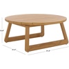 SAFAVIEH Couture Outdoor Patio Furniture Collection – Gale Teak Solid Wood Round Slatted Top Coffee Table (CPT2012A)(Natural)