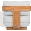 SAFAVIEH Couture Outdoor Patio Furniture Collection – Leilani Natural Teak Patio Chair, Outdoor Accent Chair with White Cushions (CPT1081A)(White/Natural Teak)