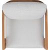 SAFAVIEH Couture Outdoor Patio Furniture Collection – Leilani Natural Teak Patio Chair, Outdoor Accent Chair with White Cushions (CPT1081A)(White/Natural Teak)