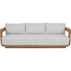 SAFAVIEH Couture Outdoor Patio Furniture Collection – Leilani Natural Teak Patio Sofa, Outdoor Sofa with White Cushions (CPT1082A)(White/Natural Teak)