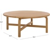 SAFAVIEH Couture Outdoor Patio Furniture Collection – Rogers Natural Teak Solid Wood Round Slatted Coffee Table, Modern Outdoor Living (CPT2015)(Natural)