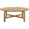SAFAVIEH Couture Outdoor Patio Furniture Collection – Rogers Natural Teak Solid Wood Round Slatted Coffee Table, Modern Outdoor Living (CPT2015)(Natural)